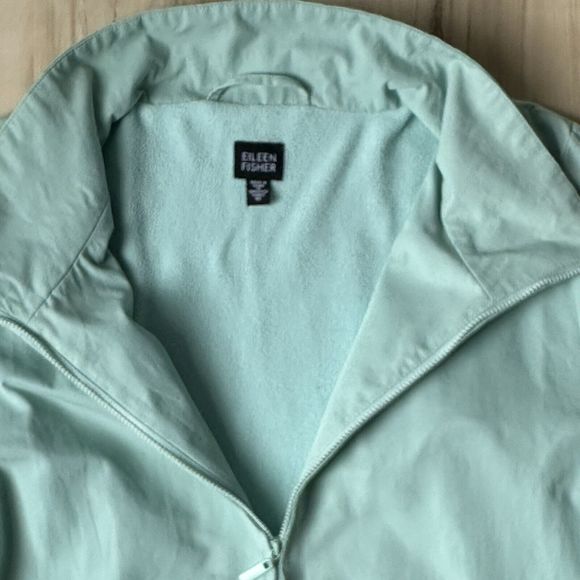 Eileen Fisher Women's Size M Light Green Coat Spring Lightweight Lined - Picture 4 of 9